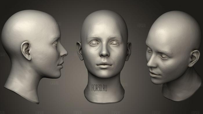 Female Head 3 stl model for CNC